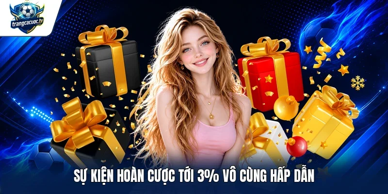 Sự kiện hoàn cược tới 3% vô cùng hấp dẫn