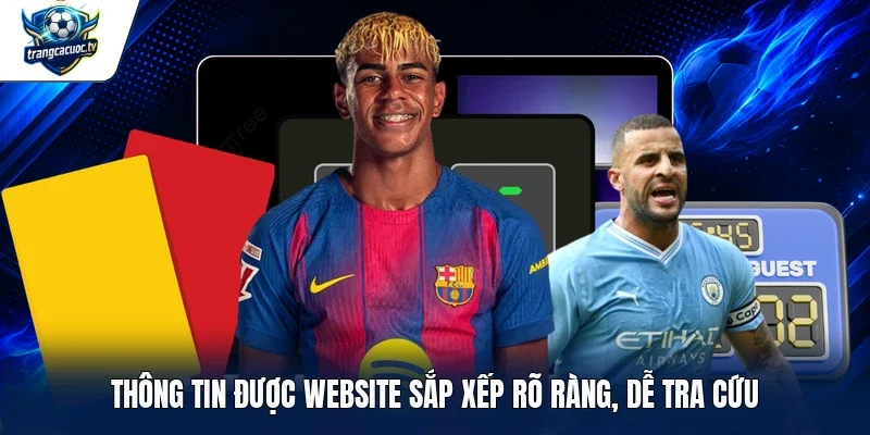 Thông tin được website sắp xếp rõ ràng, dễ tra cứu 